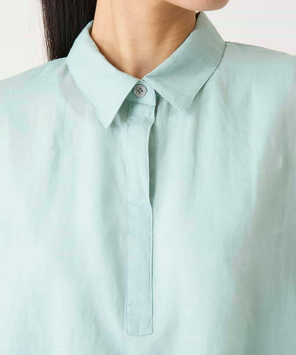 RBBFD45180 HIROKO BIS(ヒロコ ビス) フレアスリーブ麻ブラウス グリーン