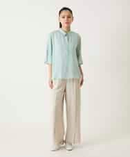 RBBFD45180 HIROKO BIS(ヒロコ ビス) フレアスリーブ麻ブラウス グリーン