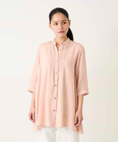 RBBFD47210 HIROKO BIS ピンタックフレア麻ブラウス