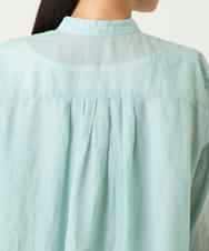 RBBFD47210 HIROKO BIS(ヒロコ ビス) ピンタックフレア麻ブラウス グリーン