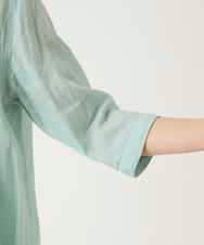 RBBFD47210 HIROKO BIS(ヒロコ ビス) ピンタックフレア麻ブラウス グリーン