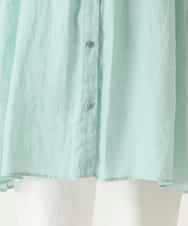 RBBFD47210 HIROKO BIS(ヒロコ ビス) ピンタックフレア麻ブラウス グリーン