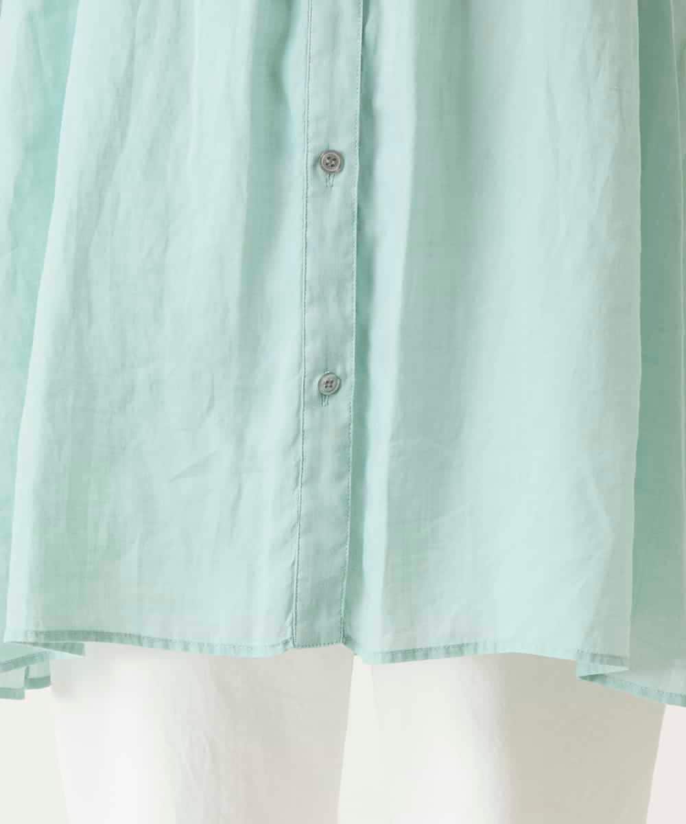 RBBFD47210 HIROKO BIS(ヒロコ ビス) ピンタックフレア麻ブラウス グリーン