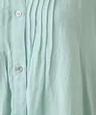 RBBFD47210 HIROKO BIS(ヒロコ ビス) ピンタックフレア麻ブラウス グリーン