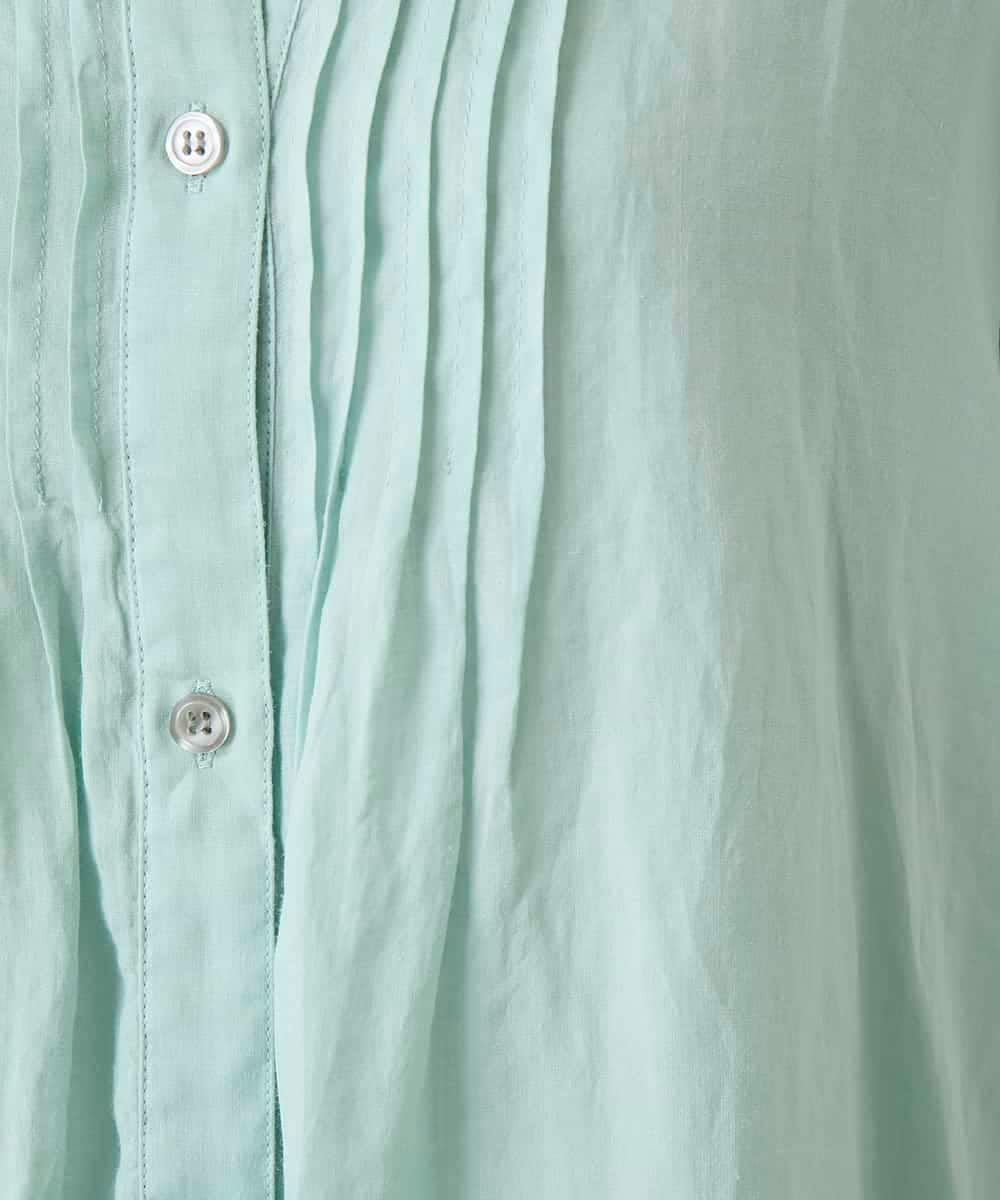 RBBFD47210 HIROKO BIS(ヒロコ ビス) ピンタックフレア麻ブラウス グリーン