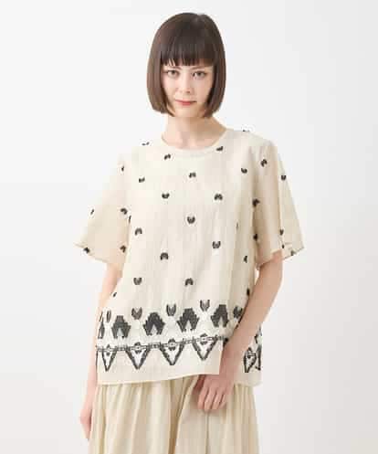 RBBGA10320 HIROKO BIS エスニックモチーフコンパクトブラウス