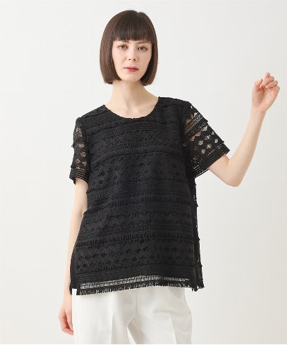 RBBGA20320 HIROKO BIS 幾何柄レースブラウス