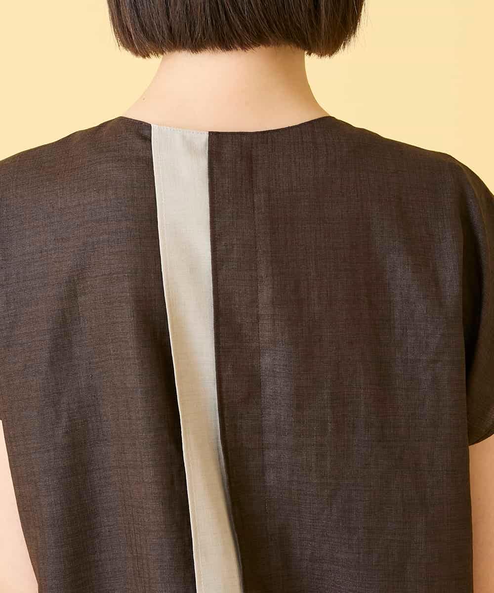 RBBGE11260 HIROKO BIS(ヒロコ ビス) 【先行予約】カラーブロックデザインブラウス ブラウン