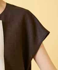 RBBGE11260 HIROKO BIS(ヒロコ ビス) 【先行予約】カラーブロックデザインブラウス ブラウン