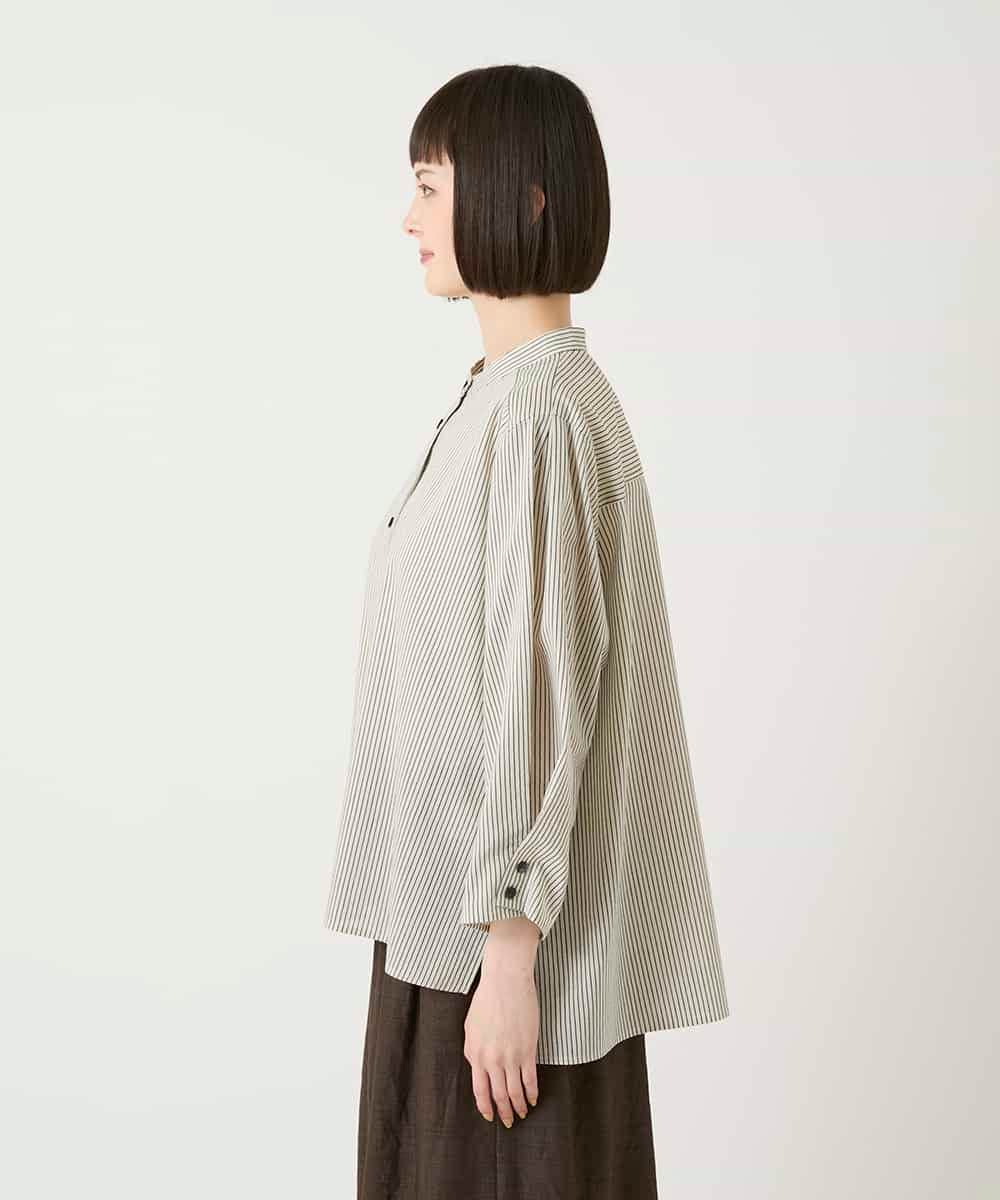 RBBGE28260 HIROKO BIS(ヒロコ ビス) ストライプリネンタッチブラウス ベージュ