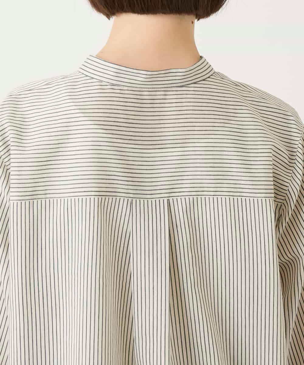 RBBGE28260 HIROKO BIS(ヒロコ ビス) ストライプリネンタッチブラウス ベージュ