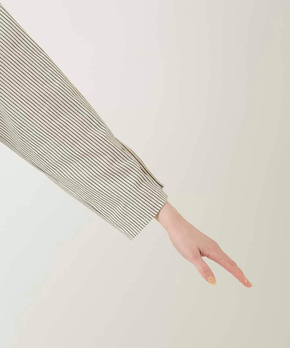 RBBGE28260 HIROKO BIS(ヒロコ ビス) ストライプリネンタッチブラウス ベージュ