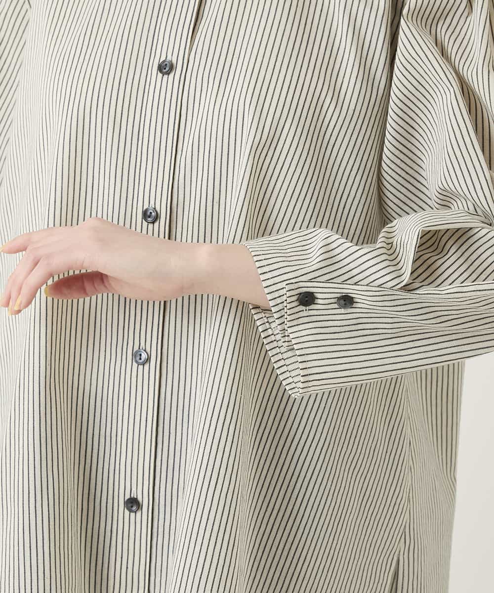 RBBGE28260 HIROKO BIS(ヒロコ ビス) ストライプリネンタッチブラウス ベージュ