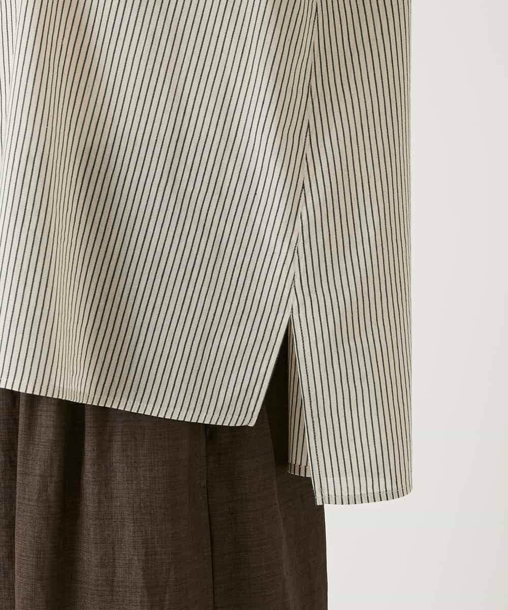 RBBGE28260 HIROKO BIS(ヒロコ ビス) ストライプリネンタッチブラウス ベージュ