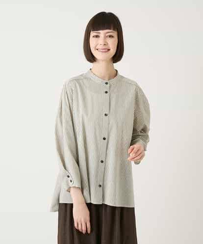 RBBGE28260  ストライプリネンタッチブラウス