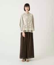 RBBGE28260 HIROKO BIS(ヒロコ ビス) ストライプリネンタッチブラウス ベージュ