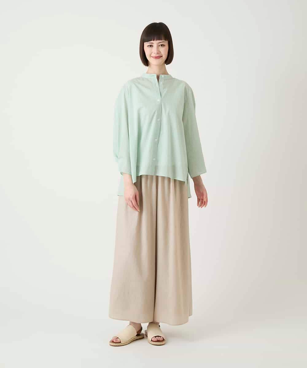 RBBGE28260 HIROKO BIS(ヒロコ ビス) ストライプリネンタッチブラウス ベージュ