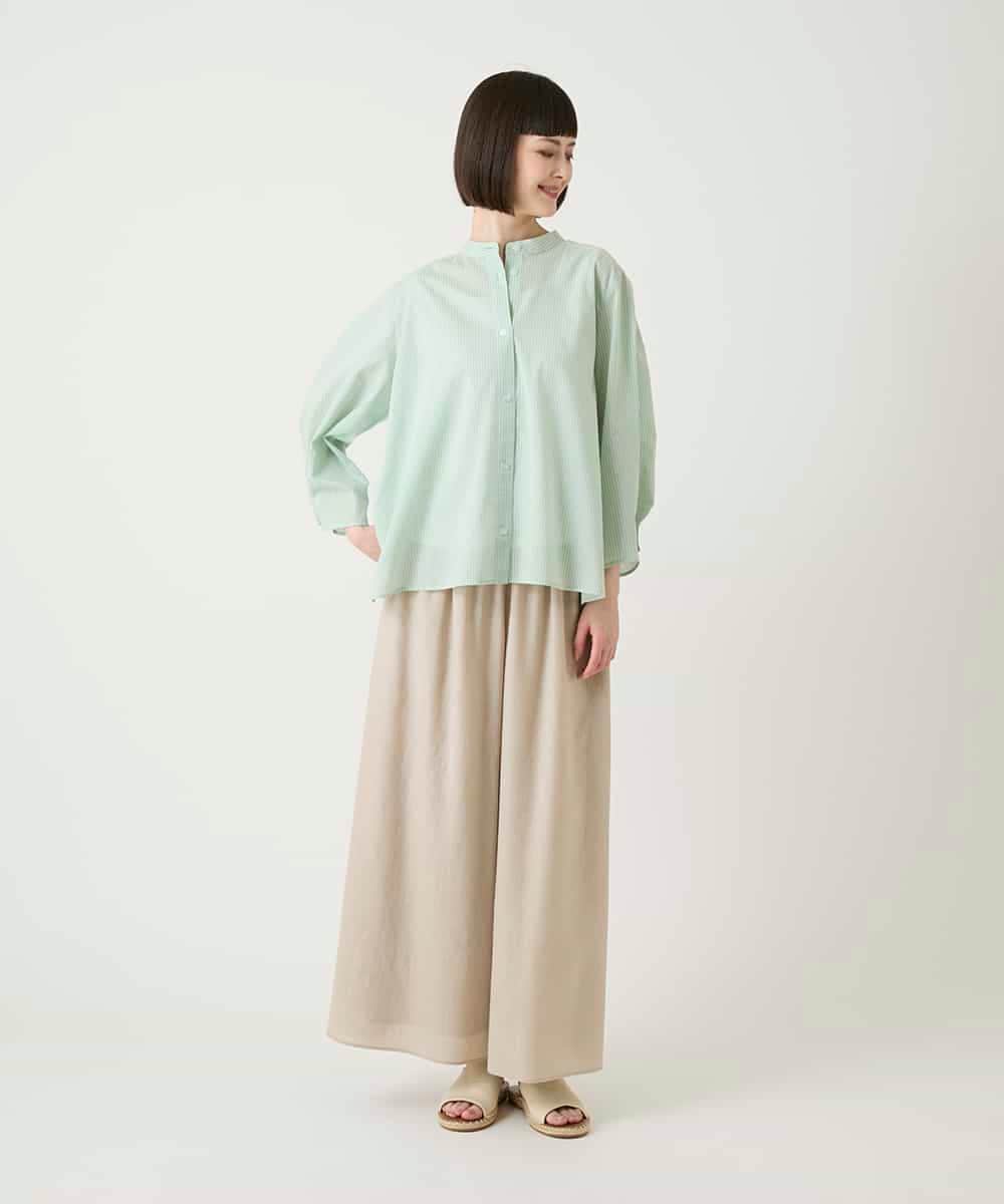 RBBGE28260 HIROKO BIS(ヒロコ ビス) ストライプリネンタッチブラウス ベージュ