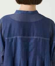 RBBGE30240 HIROKO BIS(ヒロコ ビス) サテンデニムタックフレアチュニック ネイビー