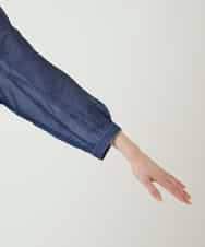 RBBGE30240 HIROKO BIS(ヒロコ ビス) サテンデニムタックフレアチュニック ネイビー