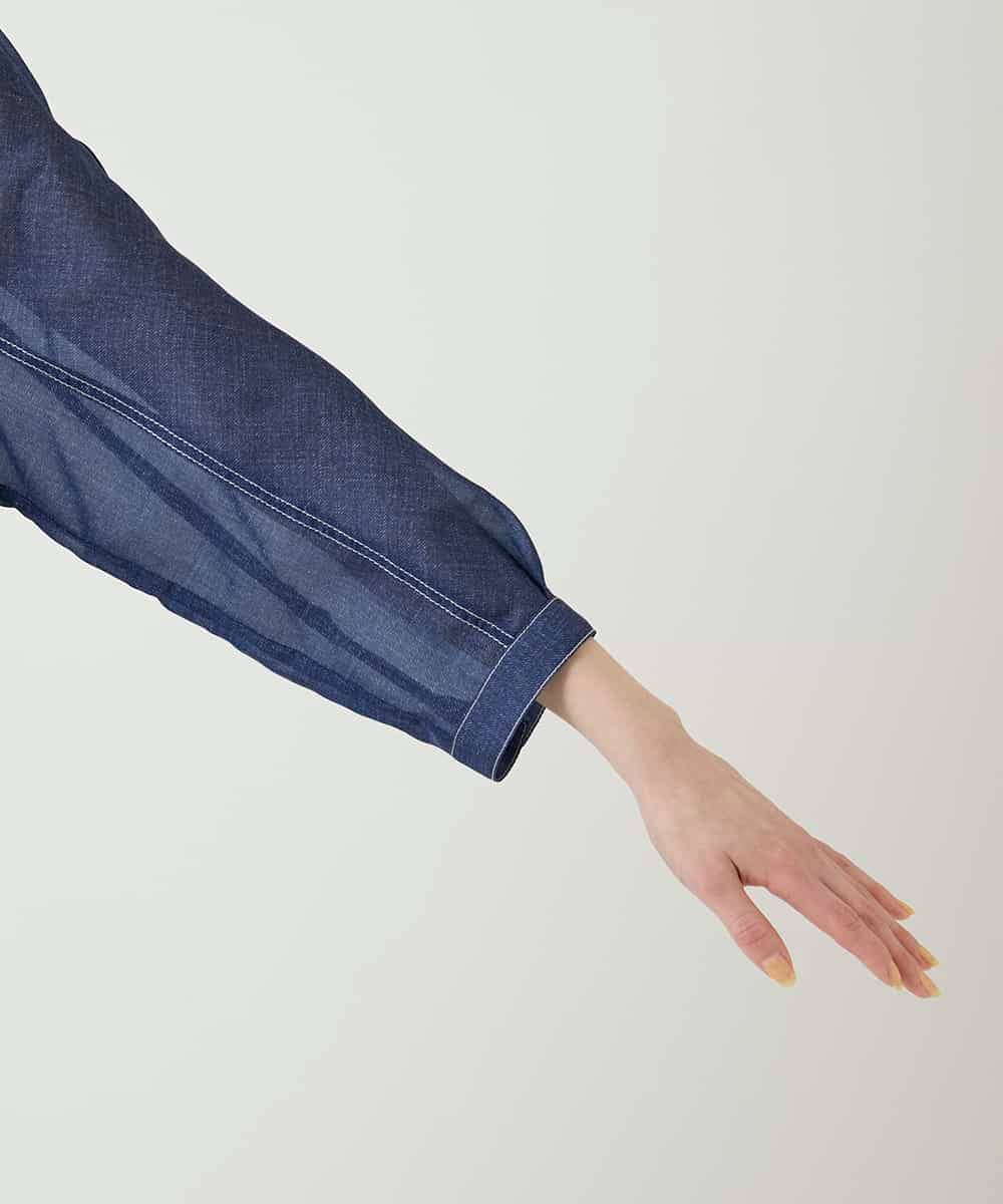 RBBGE30240 HIROKO BIS(ヒロコ ビス) サテンデニムタックフレアチュニック ネイビー