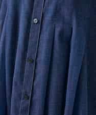 RBBGE30240 HIROKO BIS(ヒロコ ビス) サテンデニムタックフレアチュニック ネイビー