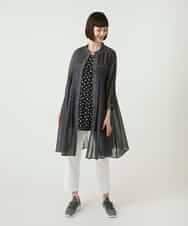 RBBGE30240 HIROKO BIS(ヒロコ ビス) サテンデニムタックフレアチュニック ネイビー