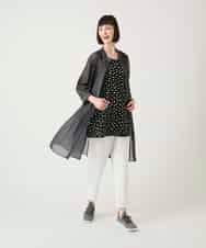 RBBGE30240 HIROKO BIS(ヒロコ ビス) サテンデニムタックフレアチュニック ネイビー