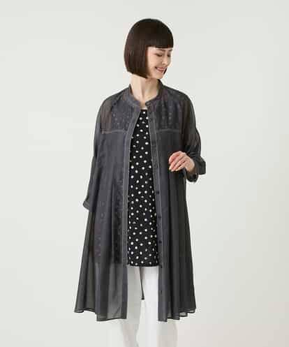 RBBGE30240 HIROKO BIS サテンデニムタックフレアチュニック