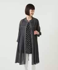 RBBGE30240 HIROKO BIS(ヒロコ ビス) サテンデニムタックフレアチュニック ブラック