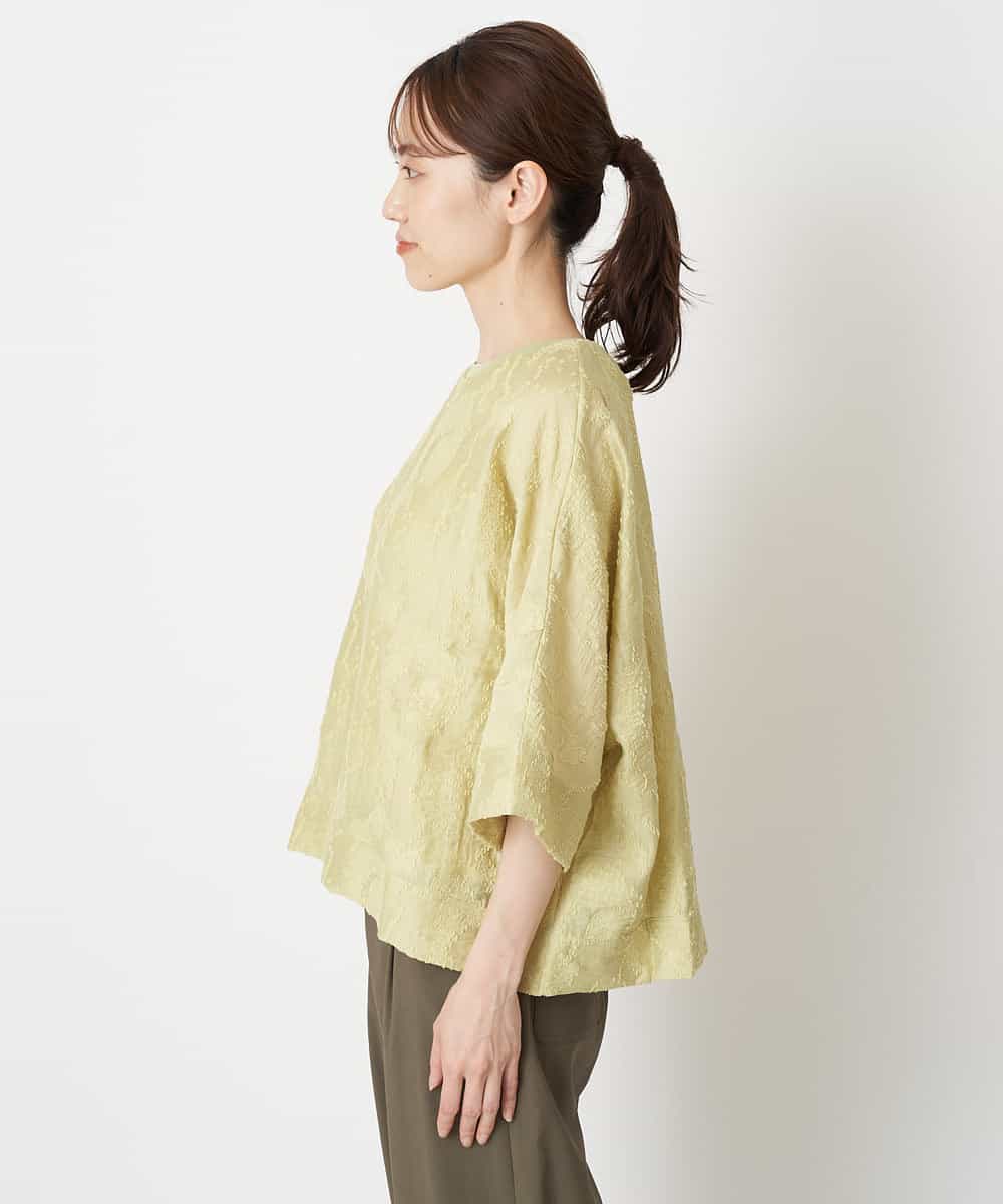 RBBGS15230 HIROKO BIS(ヒロコ ビス) 【洗える】インナー付きワイドシルエットプルオーバー イエロー
