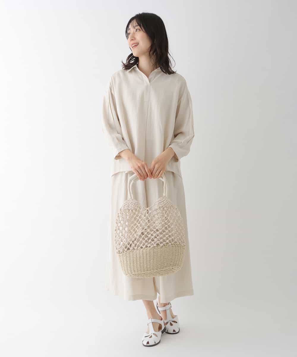 RBBGT01240 HIROKO BIS(ヒロコ ビス) 【洗濯機で洗える】ドライタッチタックデザインシャツ ベージュ