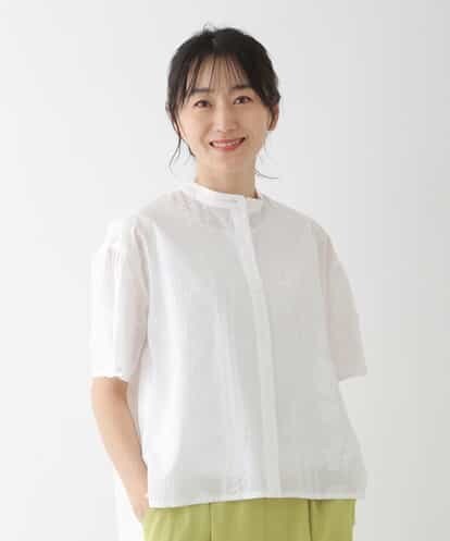 RBBGT05270 HIROKO BIS 【洗える】塩縮加工デザインコットンブラウス