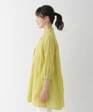 RBBGT06280 HIROKO BIS(ヒロコ ビス) 【洗える】塩縮加工Aラインチュニックブラウス イエロー