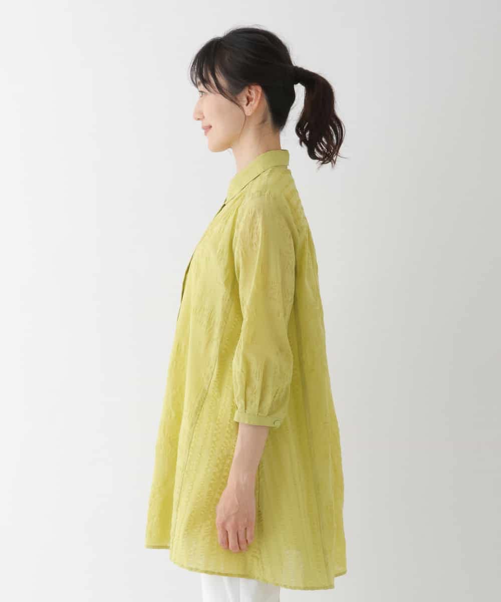 RBBGT06280 HIROKO BIS(ヒロコ ビス) 【洗える】塩縮加工Aラインチュニックブラウス イエロー