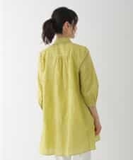 RBBGT06280 HIROKO BIS(ヒロコ ビス) 【洗える】塩縮加工Aラインチュニックブラウス イエロー