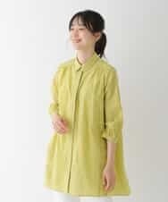 RBBGT06280 HIROKO BIS(ヒロコ ビス) 【洗える】塩縮加工Aラインチュニックブラウス イエロー