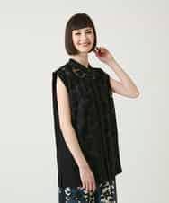 RBBHE01290 HIROKO BIS(ヒロコ ビス) 【先行予約】オーガンジー刺繍デザインジレ ブラック