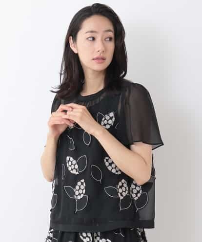 RBBHM01260 HIROKO BIS 【洗える】パッチワーク刺繍フレアプルオーバー