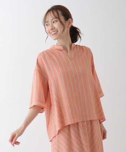 RBBHS16230  【洗える】ストライプデザインプルオーバーシャツ