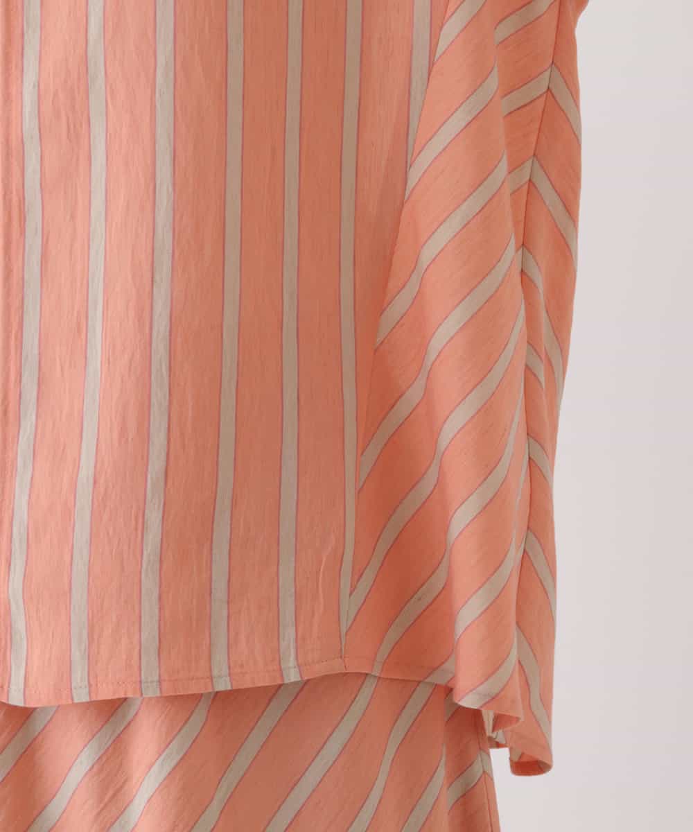 RBBHS16230 HIROKO BIS(ヒロコ ビス) 【洗える】ストライプデザインプルオーバーシャツ ピンク