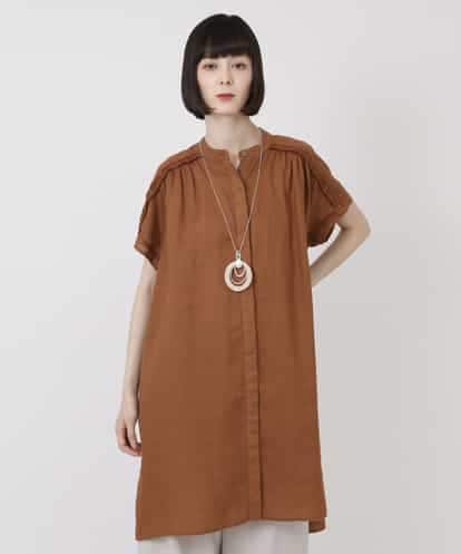 RBBHV32230 HIROKO BIS 麻製品染めロング丈ブラウス /洗える