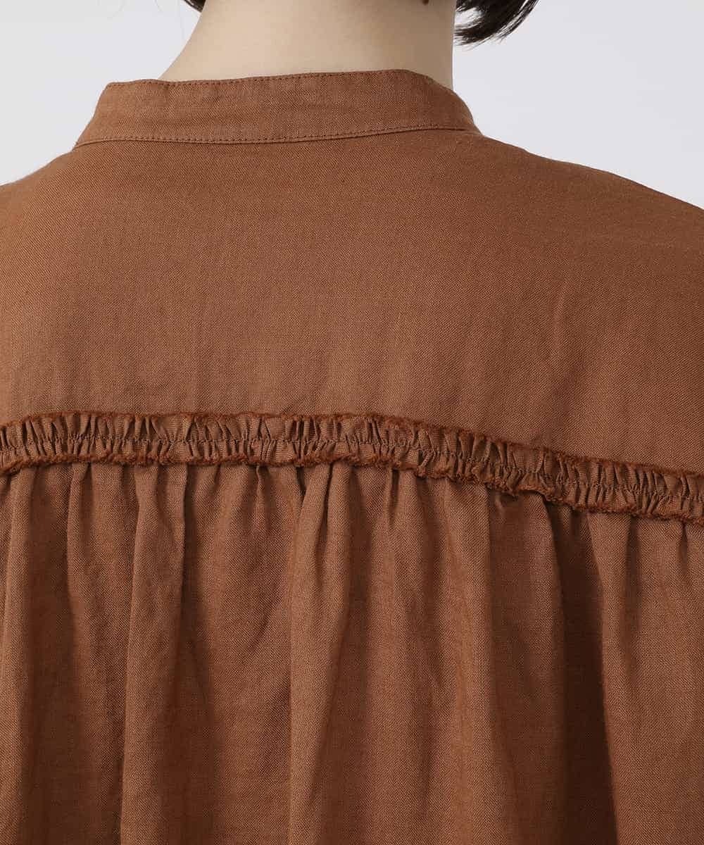 RBBHV32230 HIROKO BIS(ヒロコ ビス) 麻製品染めロング丈ブラウス /洗える ブラウン