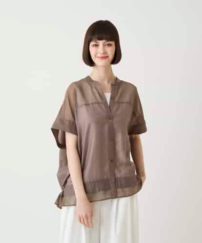 RBBIE02230 HIROKO BIS メッシュアクセントスクエアシルエットブラウス