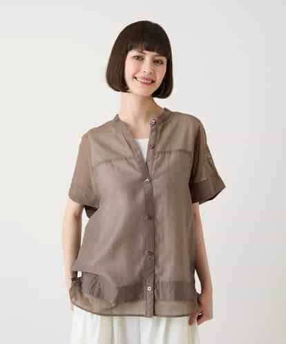 RBBIE02230 HIROKO BIS メッシュアクセントスクエアシルエットブラウス