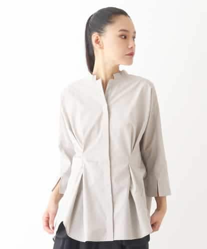 RBBIW13260 HIROKO BIS バンドカラータックデザインシャツ /洗濯機で洗える