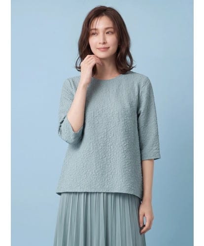 RBBIW40270 HIROKO BIS ふくれジャカードプリーツジョイントブラウス /洗える