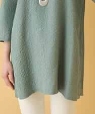 RBBIW41290 HIROKO BIS(ヒロコ ビス) ふくれジャカードプリーツジョイントチュニック /洗える グリーン