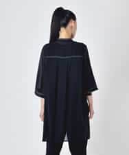 RBBJD13290 HIROKO BIS(ヒロコ ビス) ステッチデザインシアーチュニックブラウス ブラック