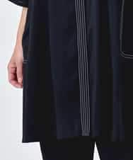 RBBJD13290 HIROKO BIS(ヒロコ ビス) ステッチデザインシアーチュニックブラウス ブラック